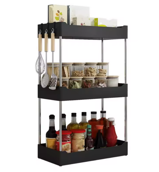 Küchenregal mit Edelstahlrahmen